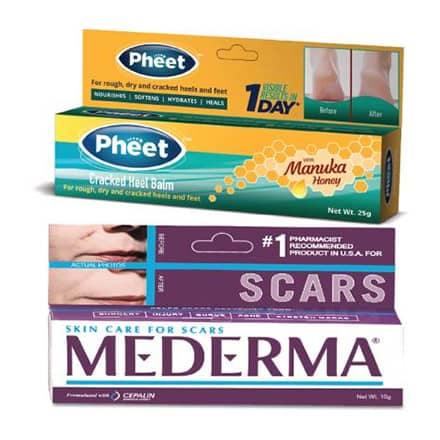 MEDERMA Scar Removal Gel 10g & Pheet Cracked Heel Balm 50g (60 g)